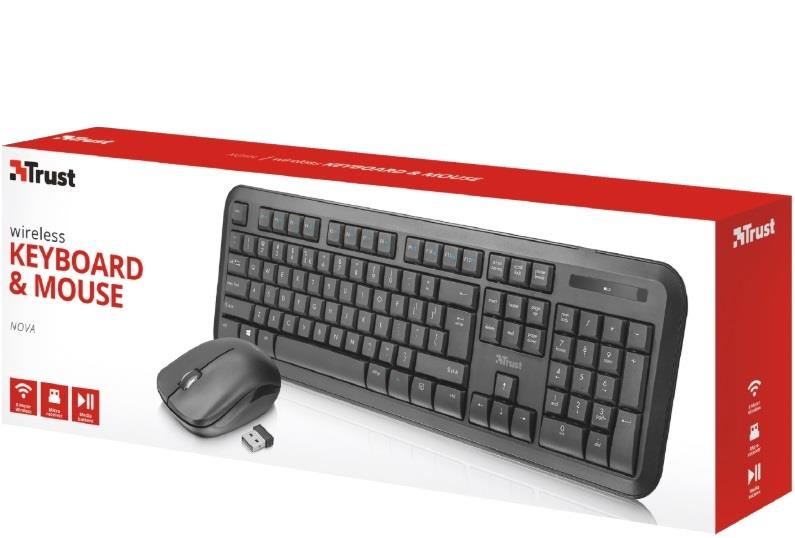 TECNOSHOP Kit tastiera + mouse Trust Nova wireless nero